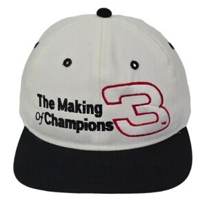 Dale Earnhardt RCR 3 NASCAR Hat Snapback OSFM White Black Vintage USA Made Retro